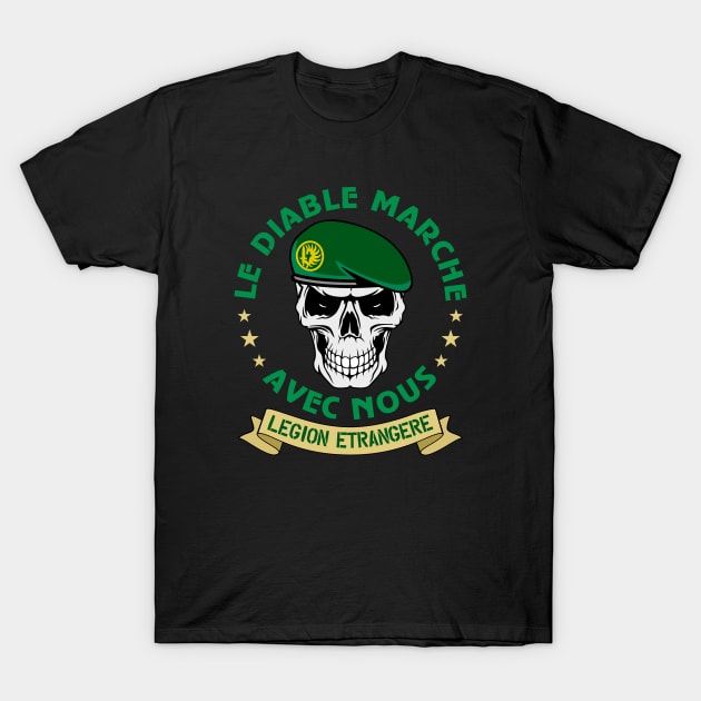 T shirt legion etrangere le diable marche avec nous hot sale